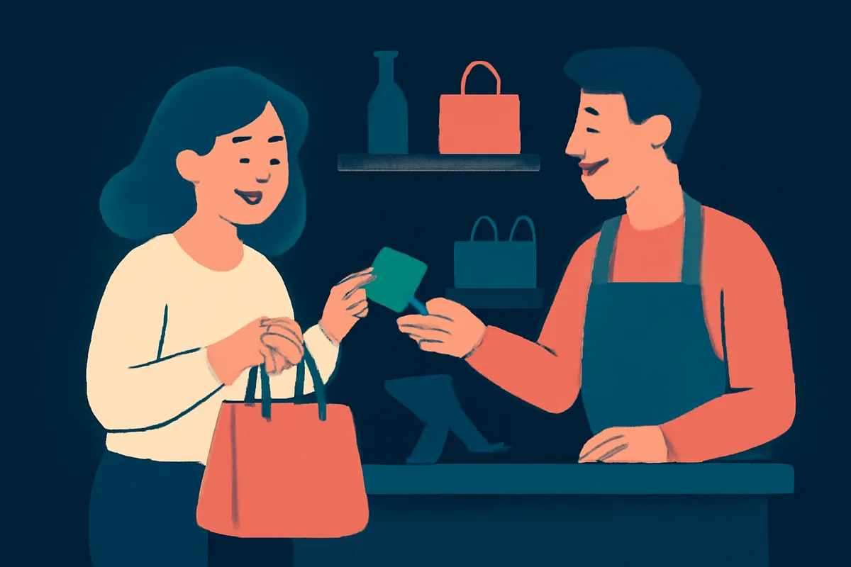A delighted customer experience in a local business