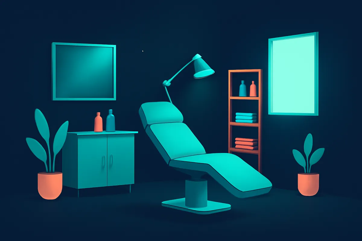 A bright modern salon and med spa interior